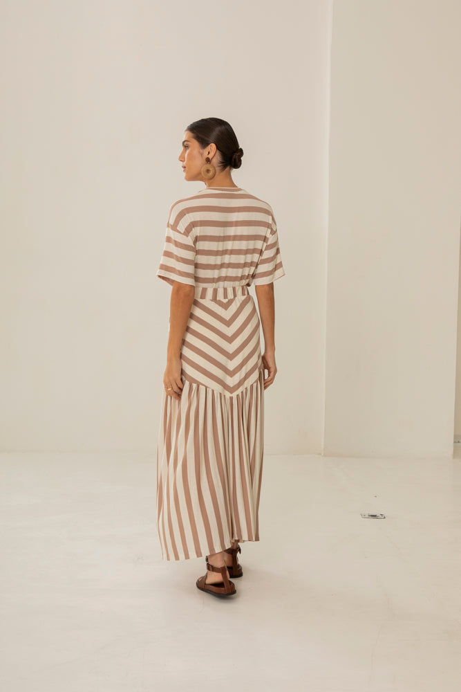 T-shirt Manon Listras Bege e Off White