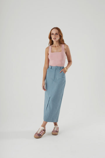 Saia Vila Mariana Denim Azul Claro