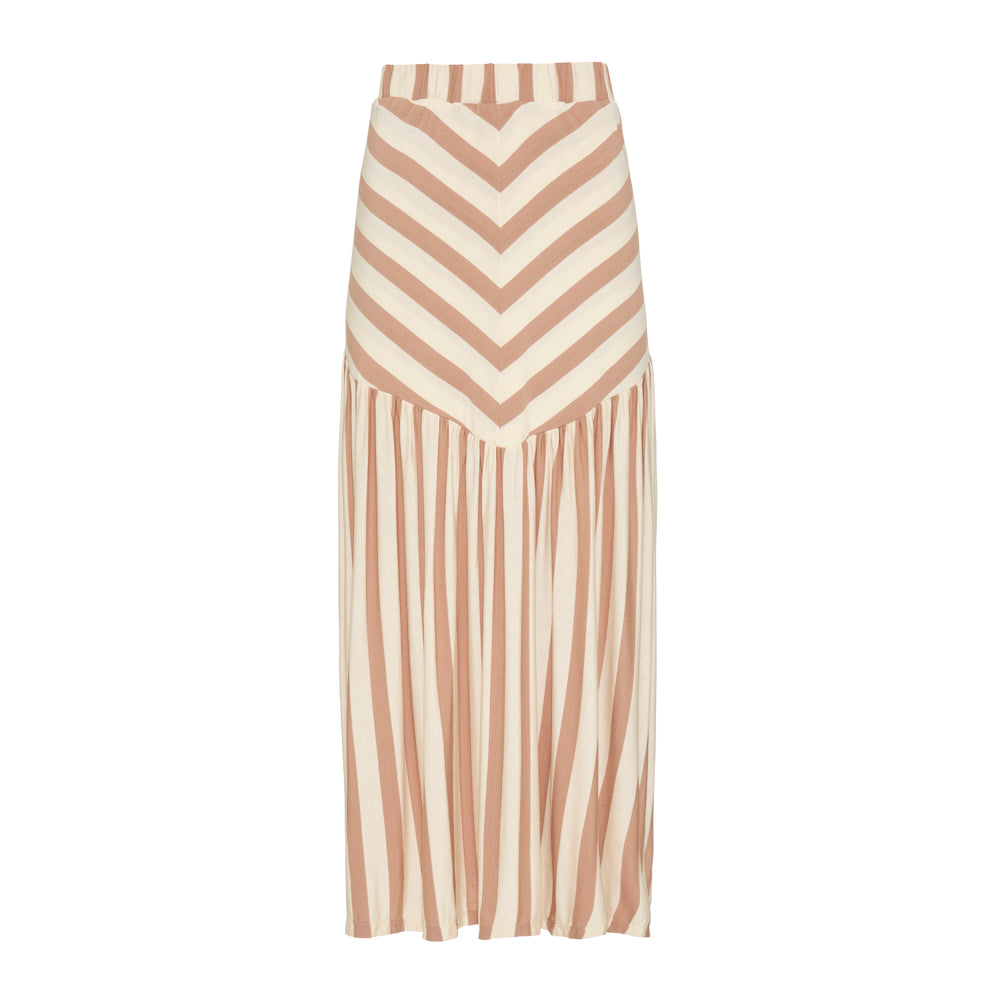 Saia Manon Listras Bege e Off White
