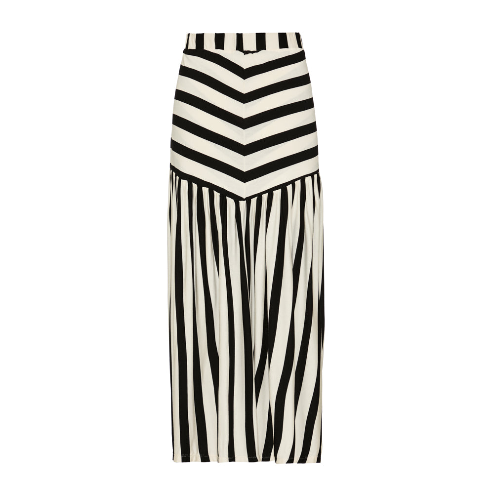 Saia Manon Listras Preto e Off White