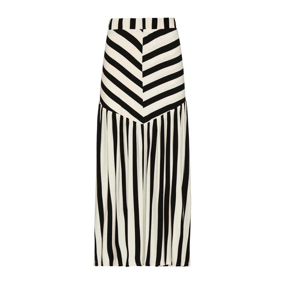 Saia Manon Listras Preto e Off White