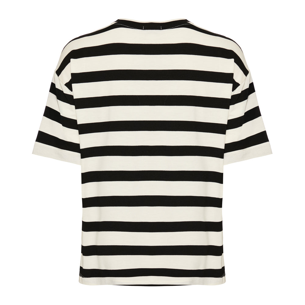 T-shirt Manon Listras Preto e Off White