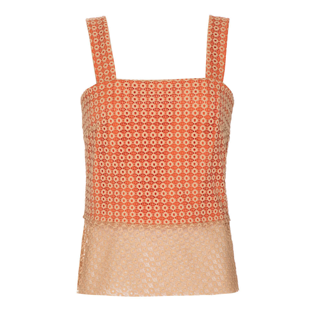 Blusa Leonor Laranja e Bege