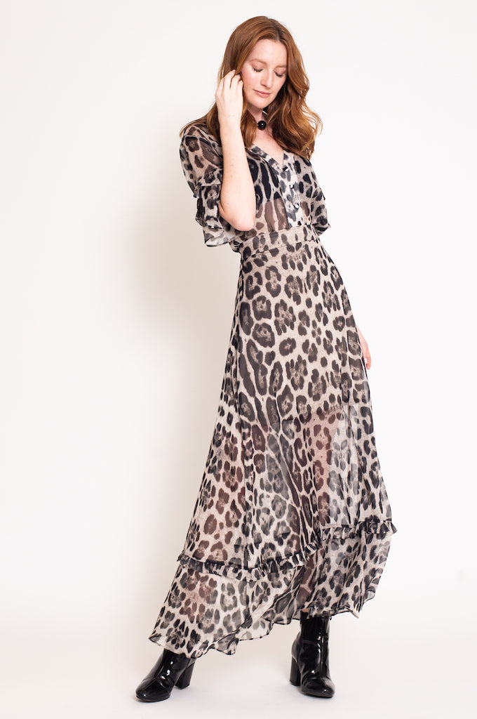 Blusa Leopard Cinza