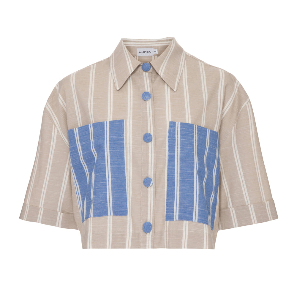 Camisa Chiara Bege e Azul