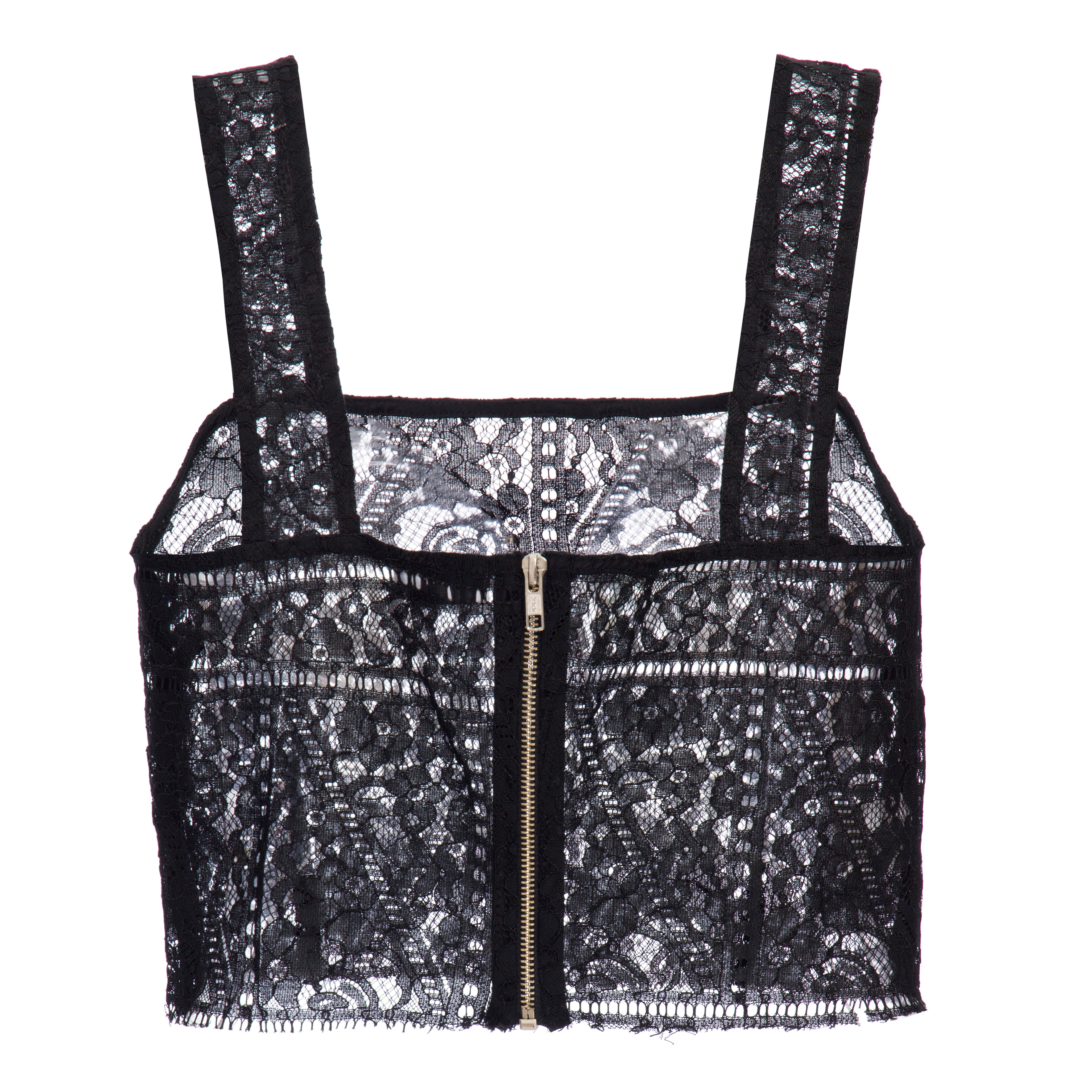 Cropped Lace Preto