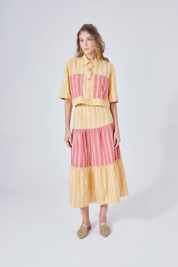 Camisa Chiara Amarelo e Vermelho