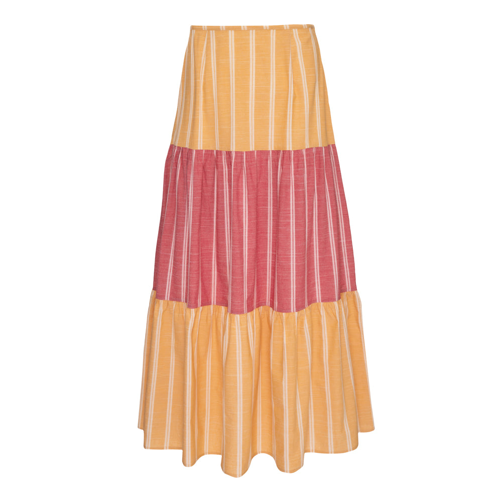 Saia Olívia Amarelo e Vermelho