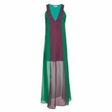 Vestido Creta Verde com Roxo