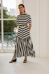 T-shirt Manon Listras Preto e Off White