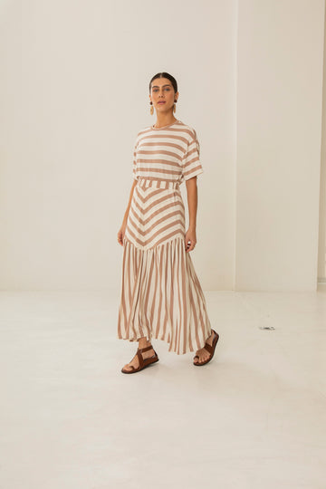 T-shirt Manon Listras Bege e Off White