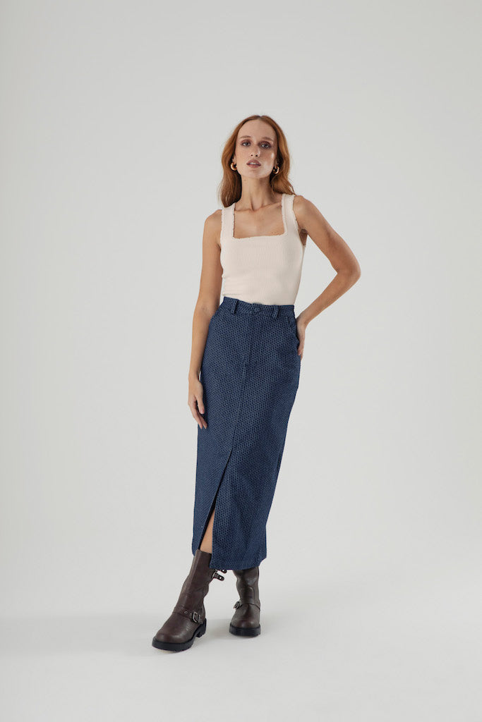 Saia Vila Mariana Denim Azul Escuro