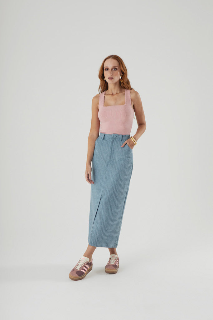 Saia Vila Mariana Denim Azul Claro