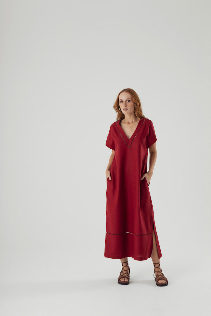 Vestido Vila Madalena Bordô