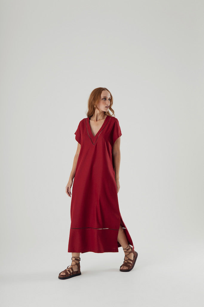 Vestido Vila Madalena Bordô