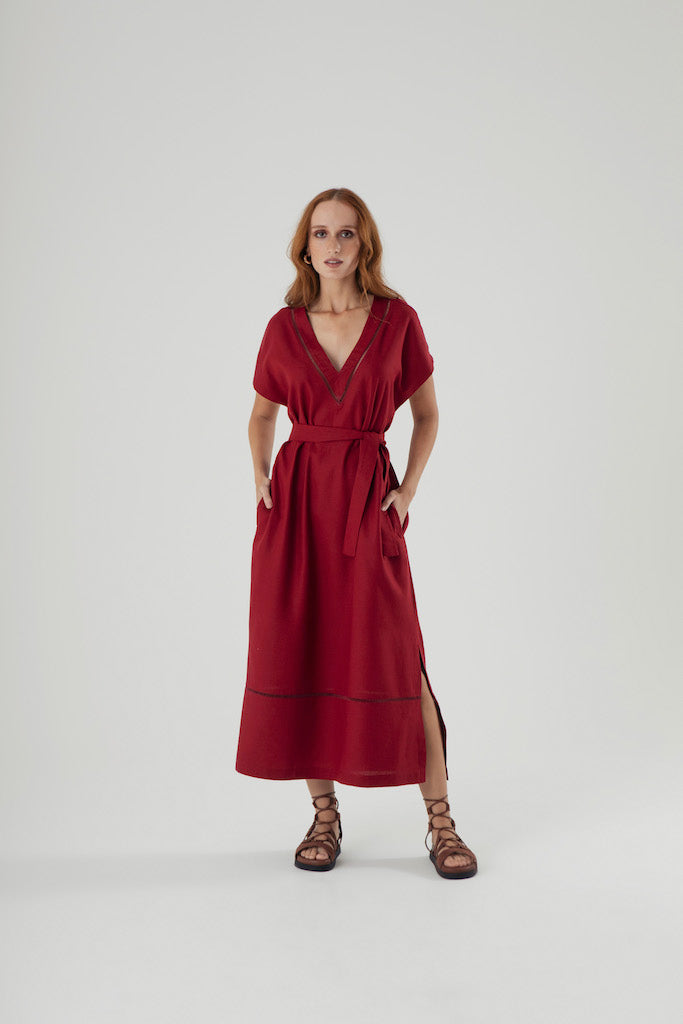 Vestido Vila Madalena Bordô