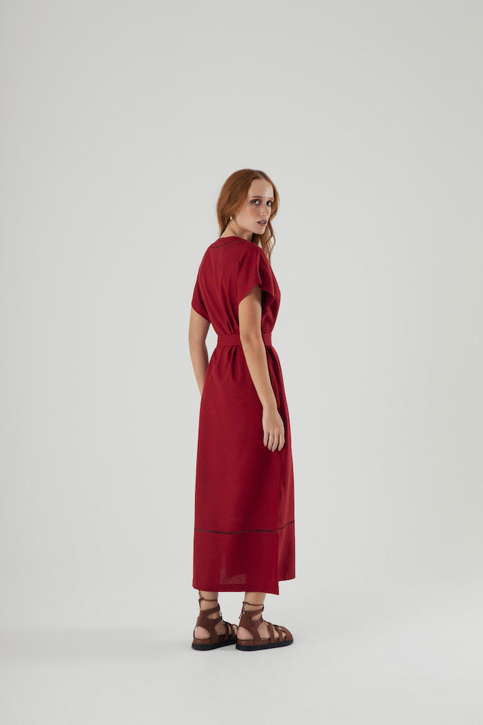 Vestido Vila Madalena Bordô