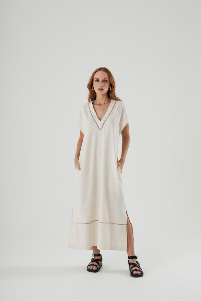 Vestido Vila Madalena Bege