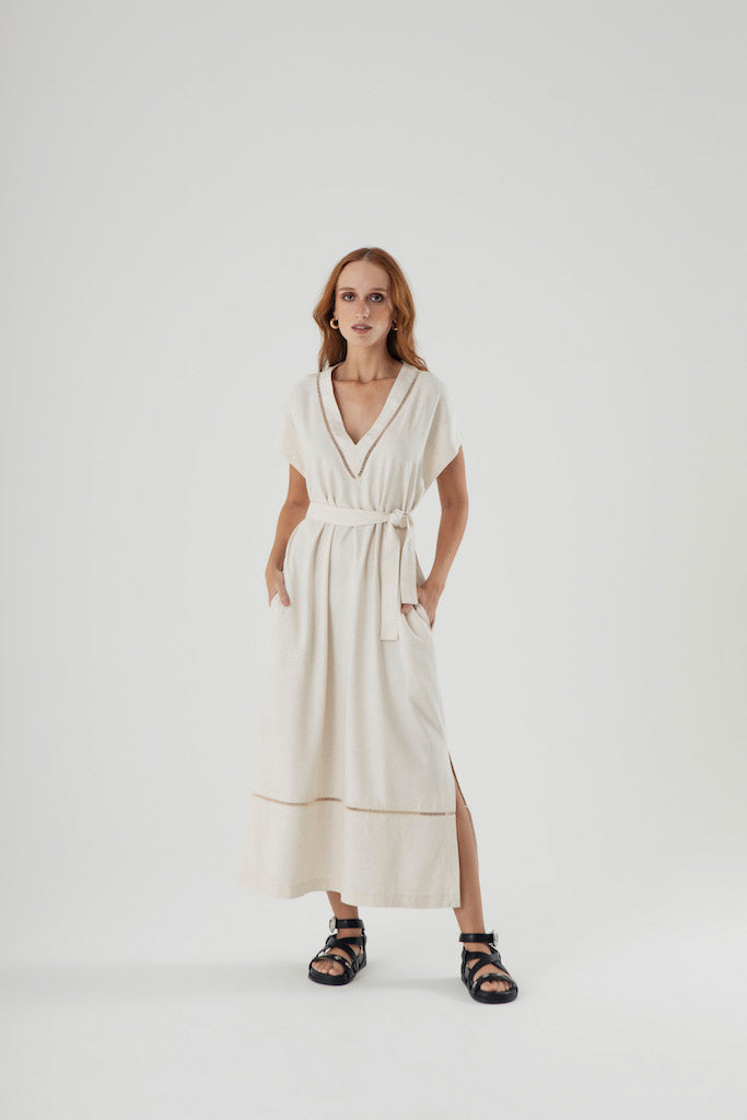 Vestido Vila Madalena Bege