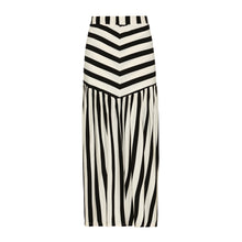 Saia Manon Listras Preto e Off White