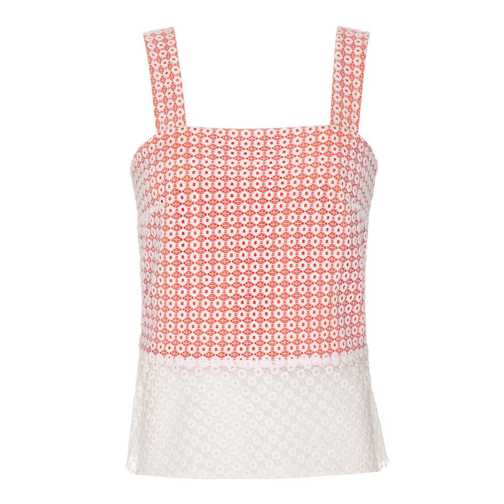 Blusa Leonor Laranja e Branco