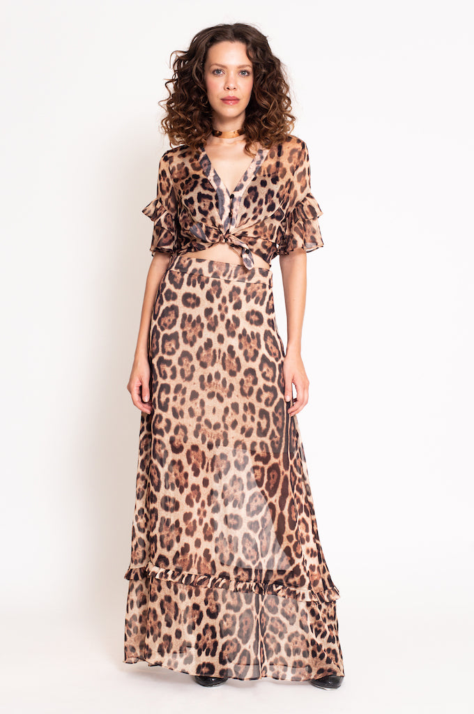 Saia Leopard Marrom