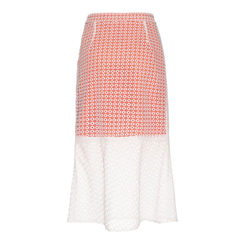 Saia Leonor Laranja e Branco