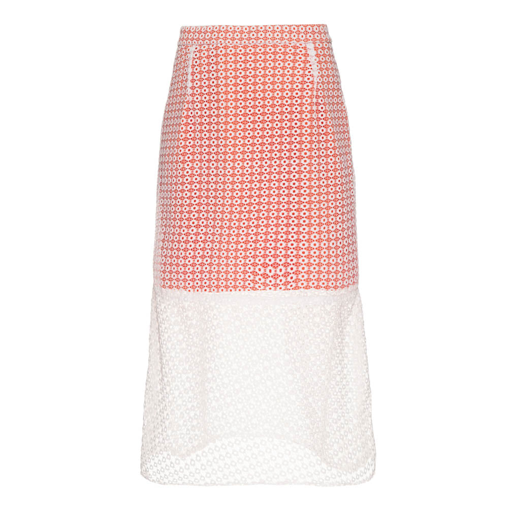 Saia Leonor Laranja e Branco