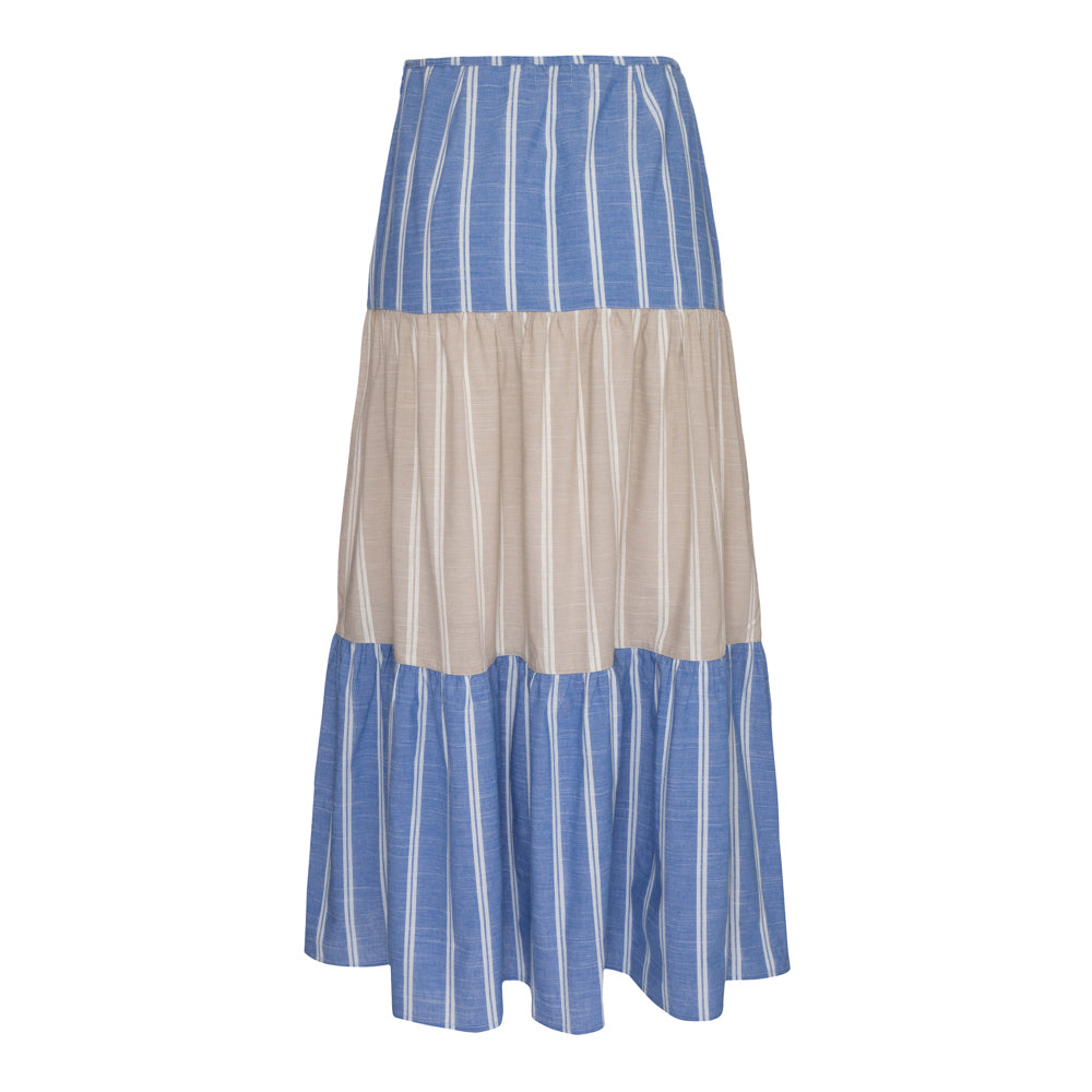 Saia Olívia Azul e Bege