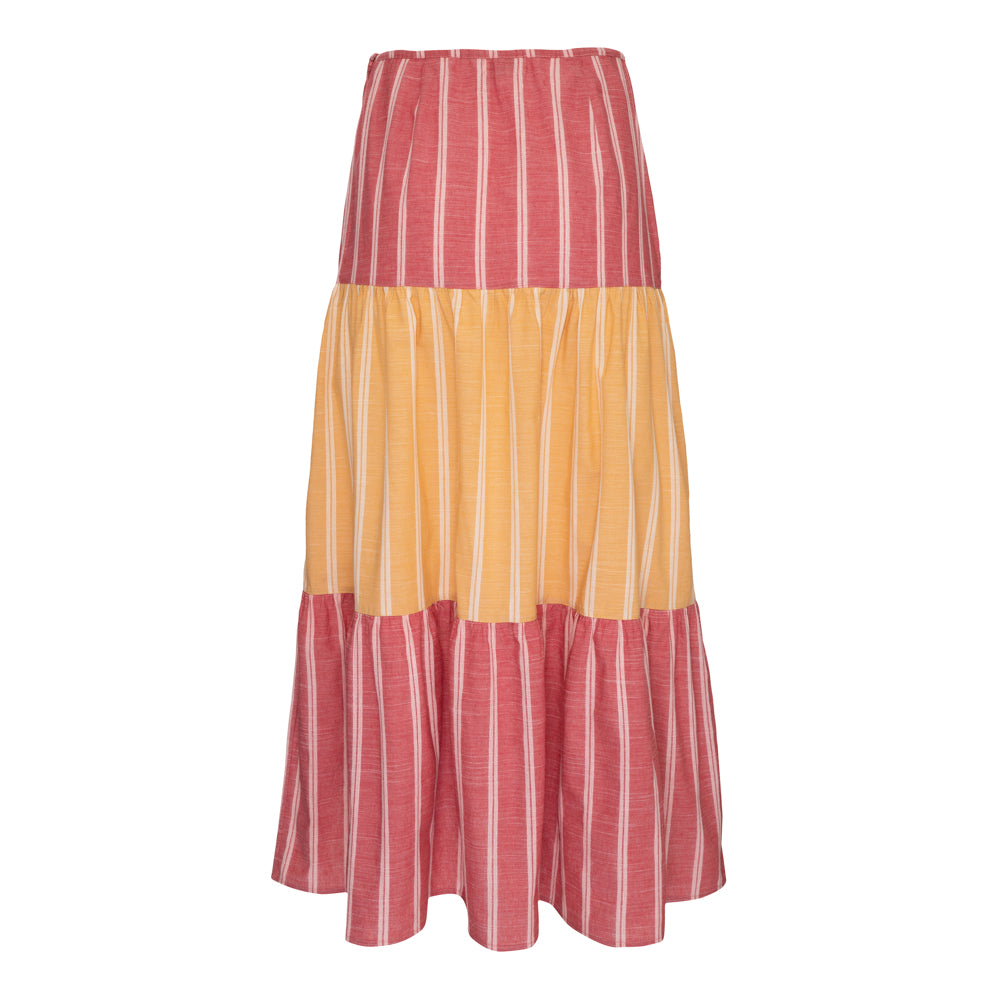 Saia Olívia Vermelho e Amarelo