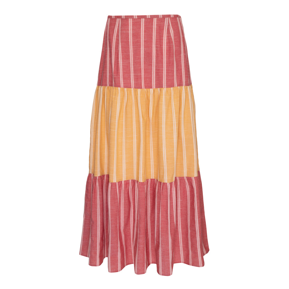 Saia Olívia Vermelho e Amarelo