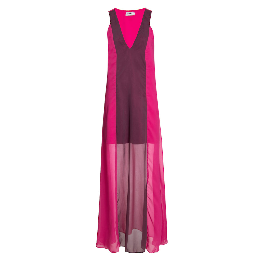 Vestido Creta Pink com Roxo