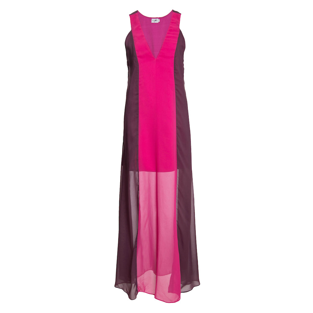 Vestido Creta Roxo com Pink