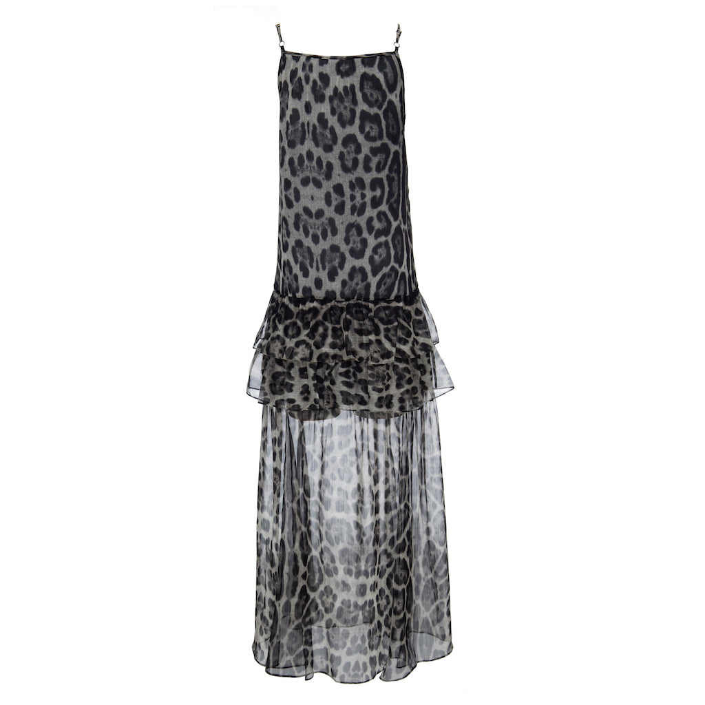 Vestido Leopard Cinza