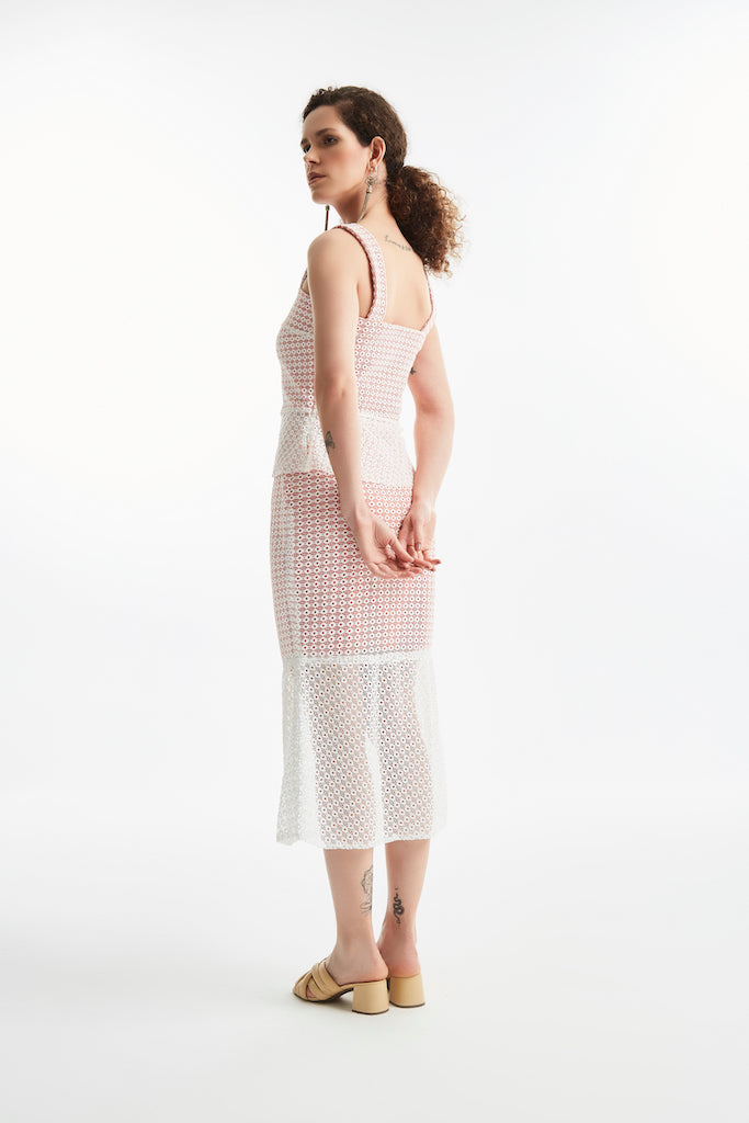 Saia Leonor Laranja e Branco